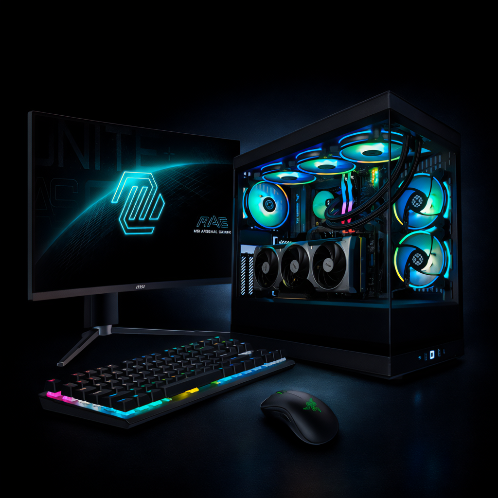 RTX 5070 Ti 1440p Gaming Desktop + Monitor — Core Ultra 7 265K, 32GB, 2TB
