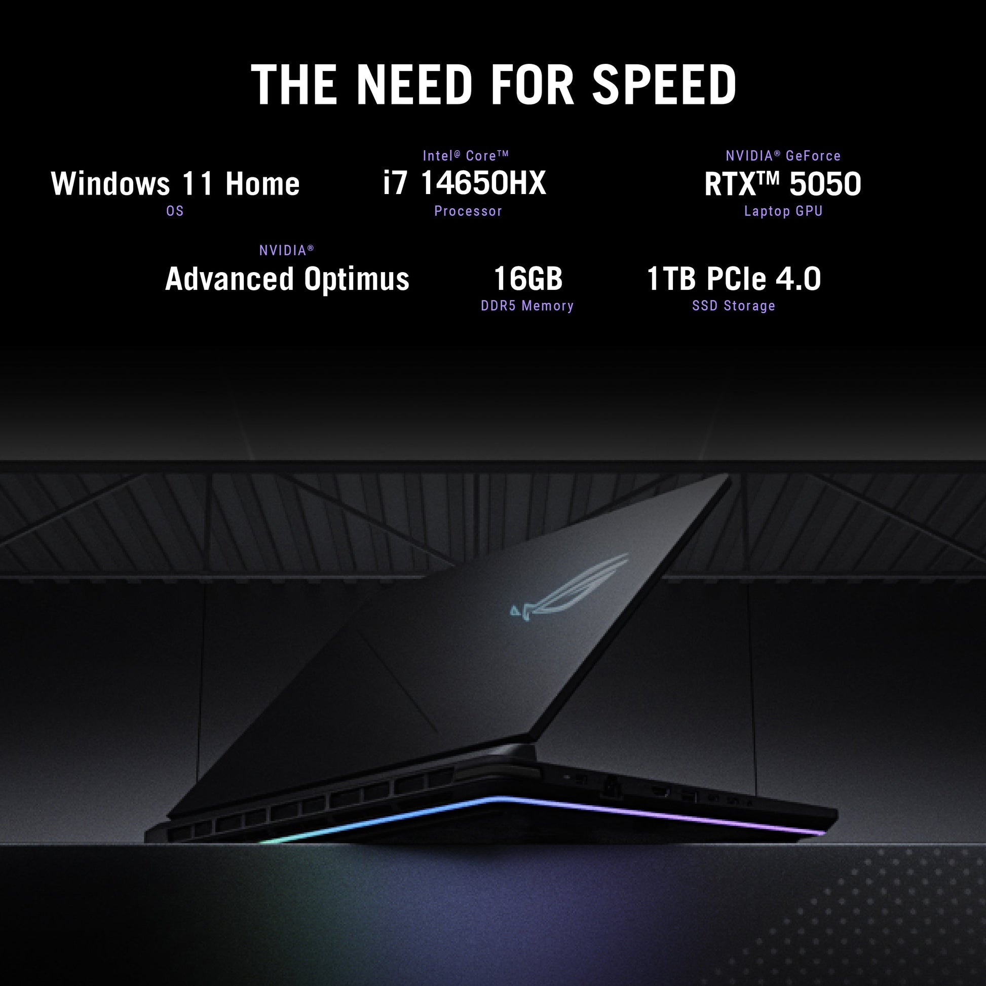 ASUS ROG Strix G16 G615JHR-DS74 — RTX 5050, Core i7-14650HX, 16GB, 1TB