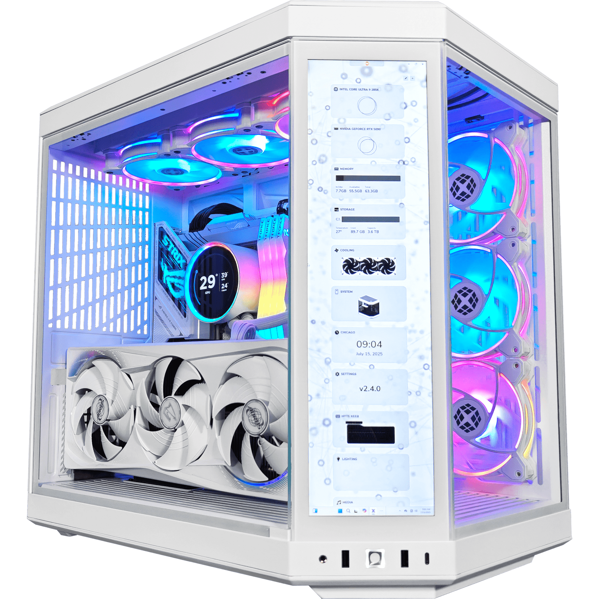 GX13 HYTE Ghost — Up to RTX 5090, Core Ultra 7 265K, 32GB DDR5, 1TB SSD