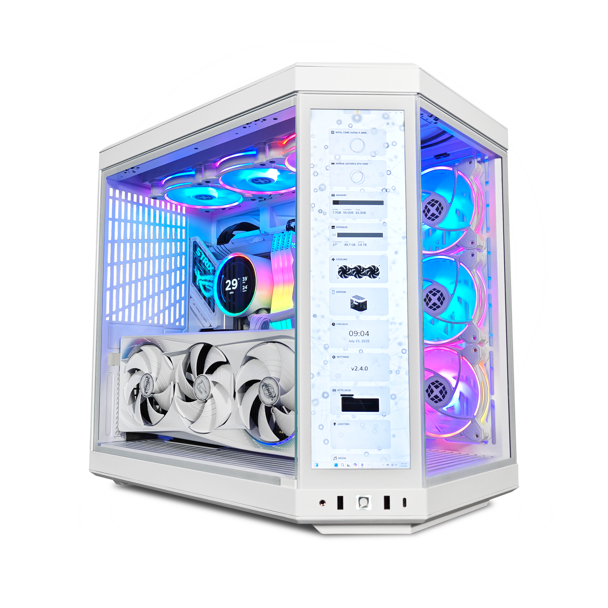GX13 HYTE Ghost — Up to RTX 5090, Core Ultra 7 265K, 32GB DDR5, 1TB SSD
