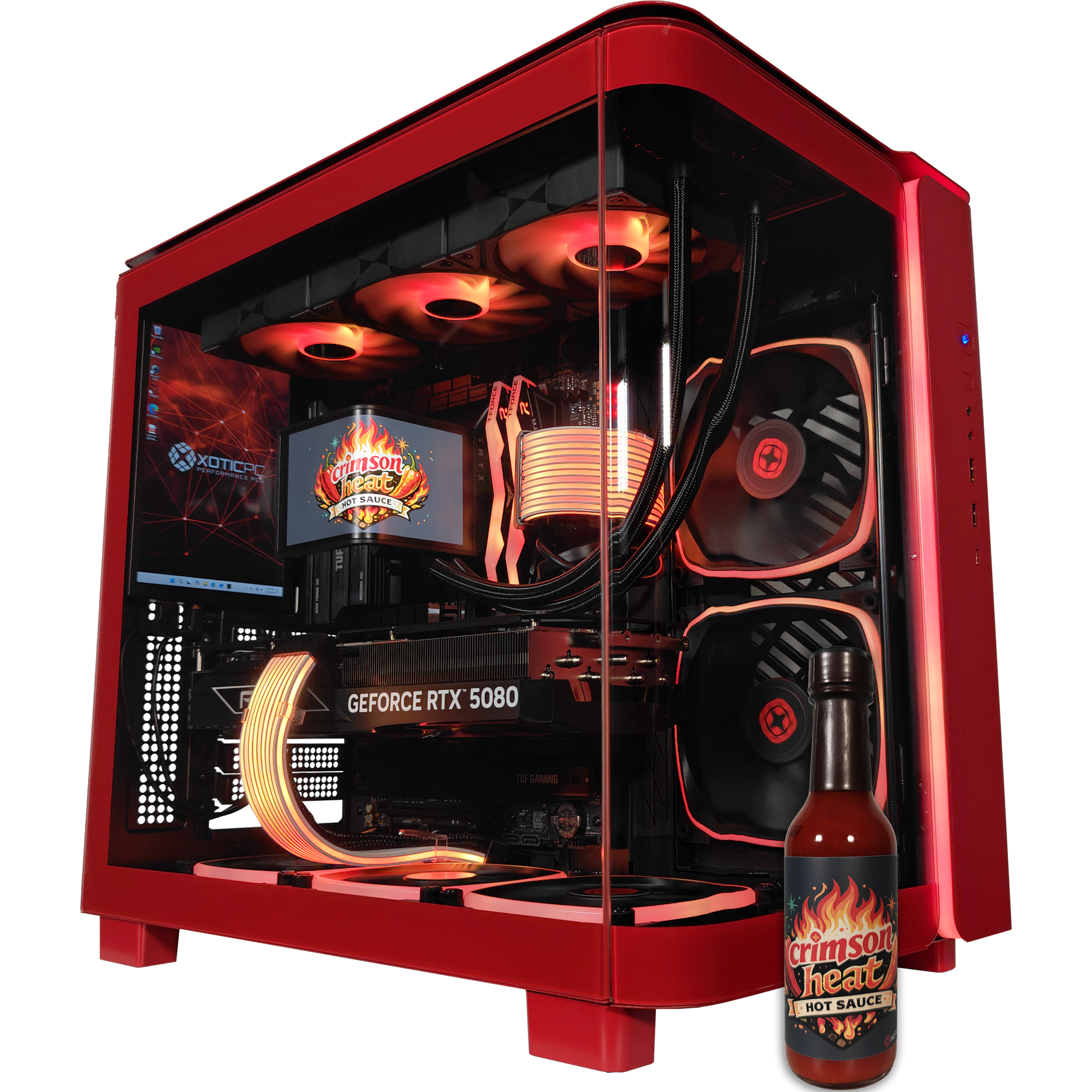 King 95 Crimson Heat — RTX 5080, Core Ultra 7 265K, 32GB DDR5, 2TB SSD