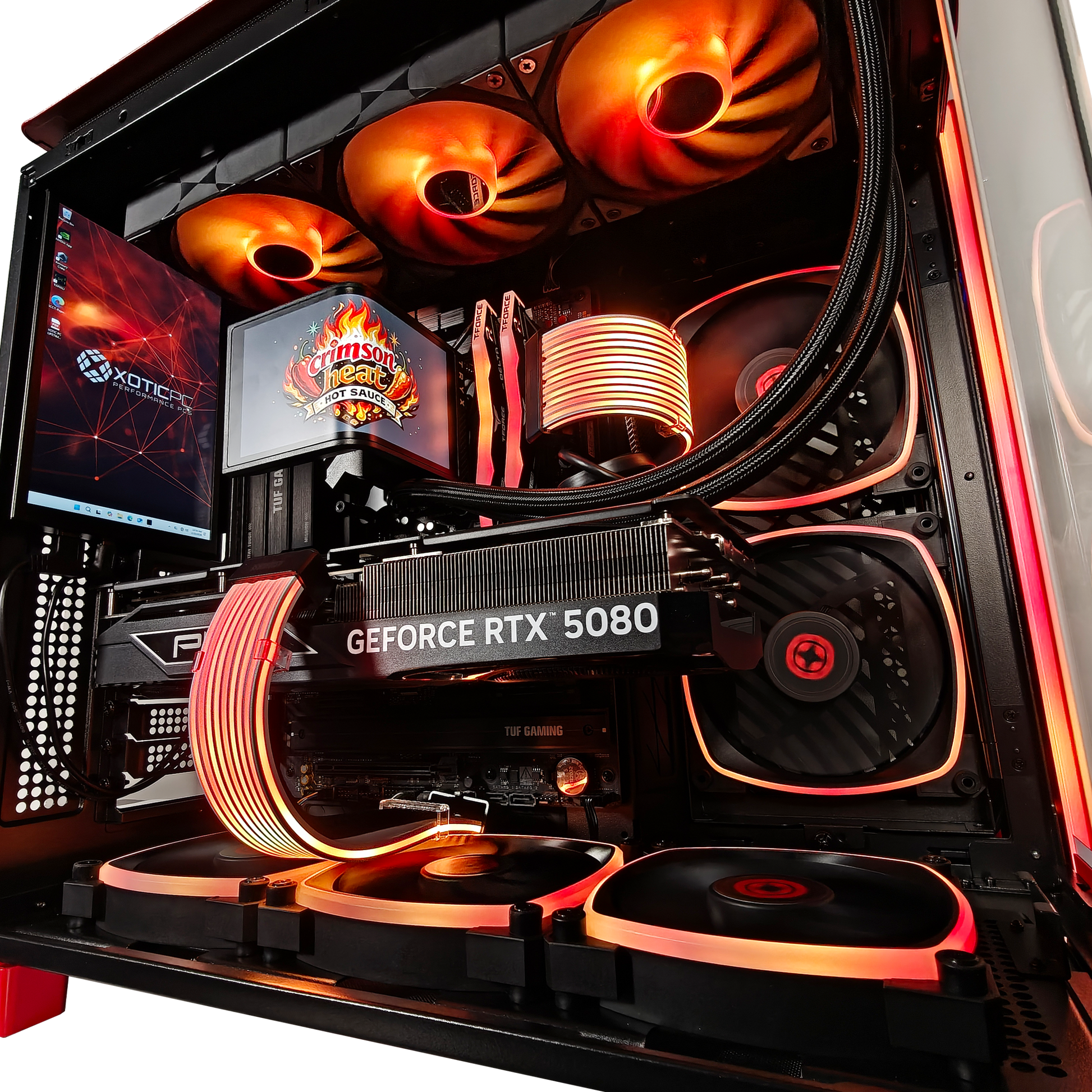 King 95 Crimson Heat — RTX 5080, Core Ultra 7 265K, 32GB DDR5, 2TB SSD
