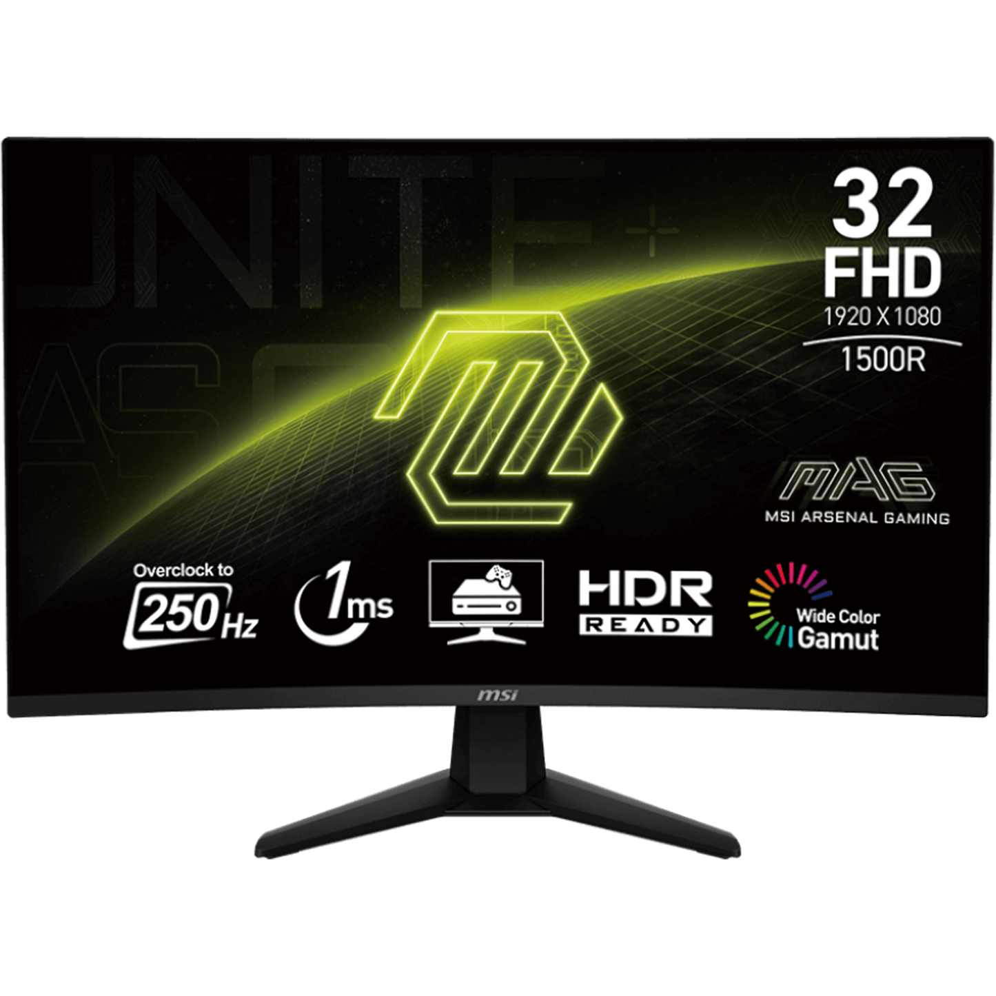 MSI MAG 32C6X - 31.5" FHD, 1920 x 1080, 250Hz, Gaming Monitor