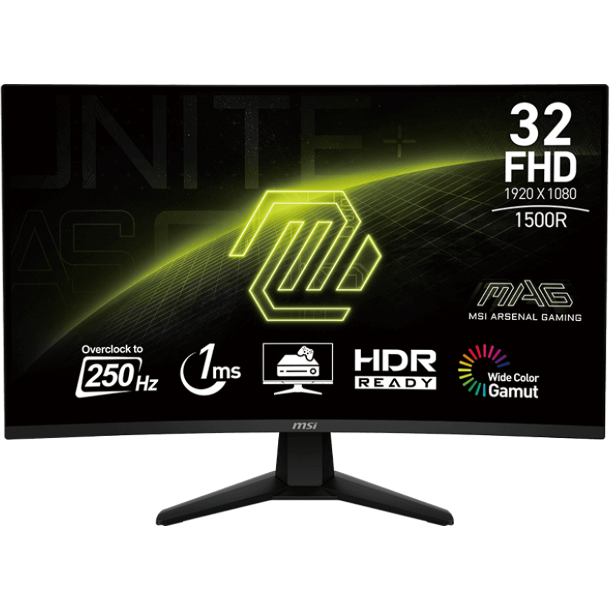 MSI MAG 32C6X - 31.5" FHD, 1920 x 1080, 250Hz, Gaming Monitor