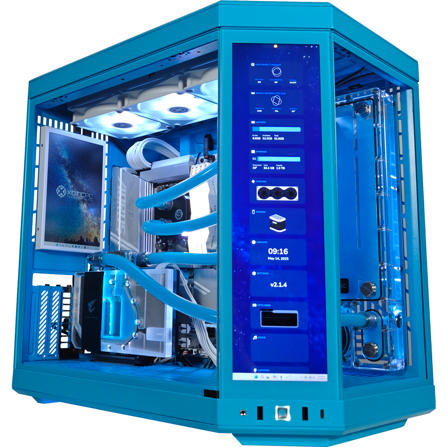 Y70 Blueberry — RTX 5080, Ryzen 7 9800X3D, 64GB DDR5, 2TB SSD