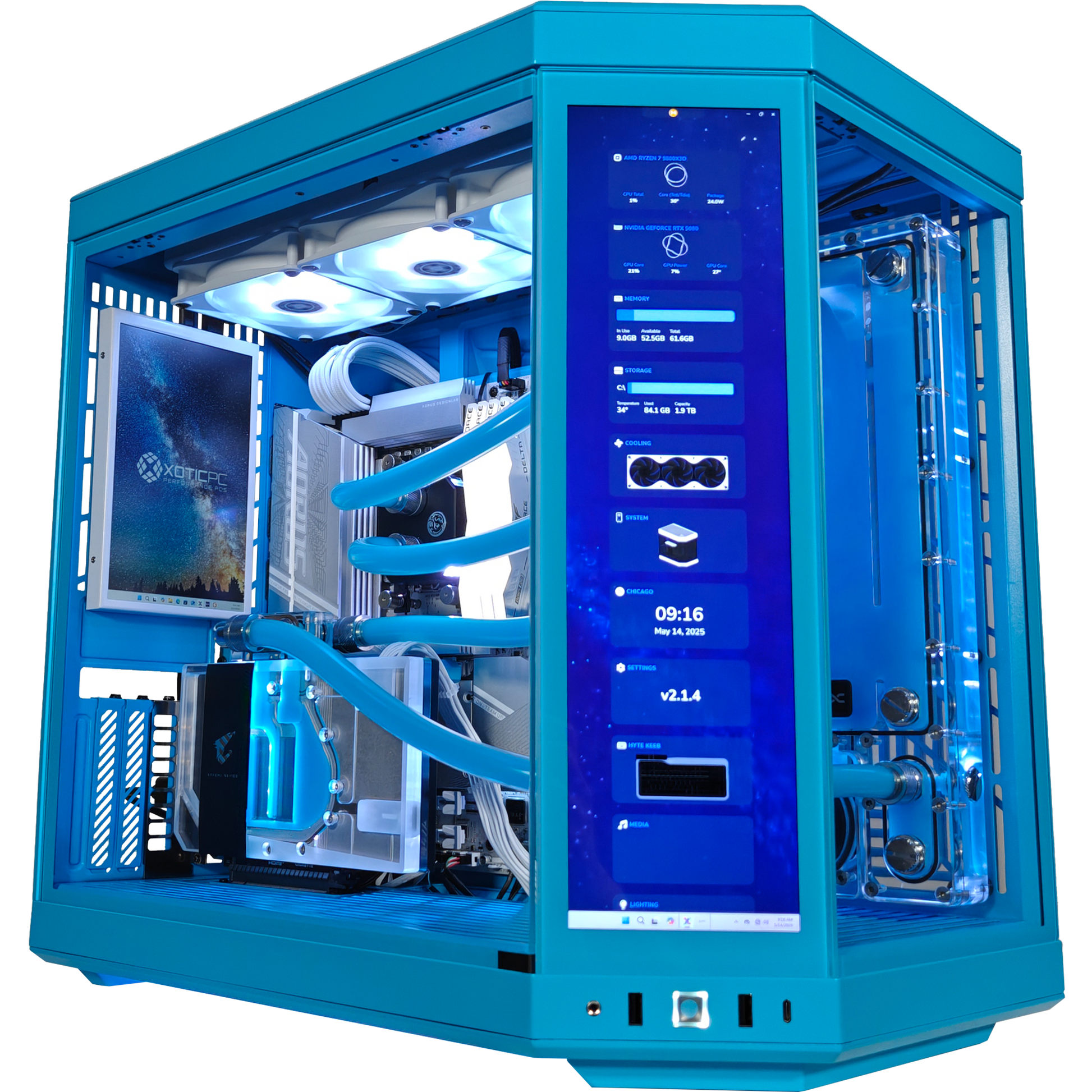 Y70 Blueberry — RTX 5080, Ryzen 7 9800X3D, 64GB DDR5, 2TB SSD