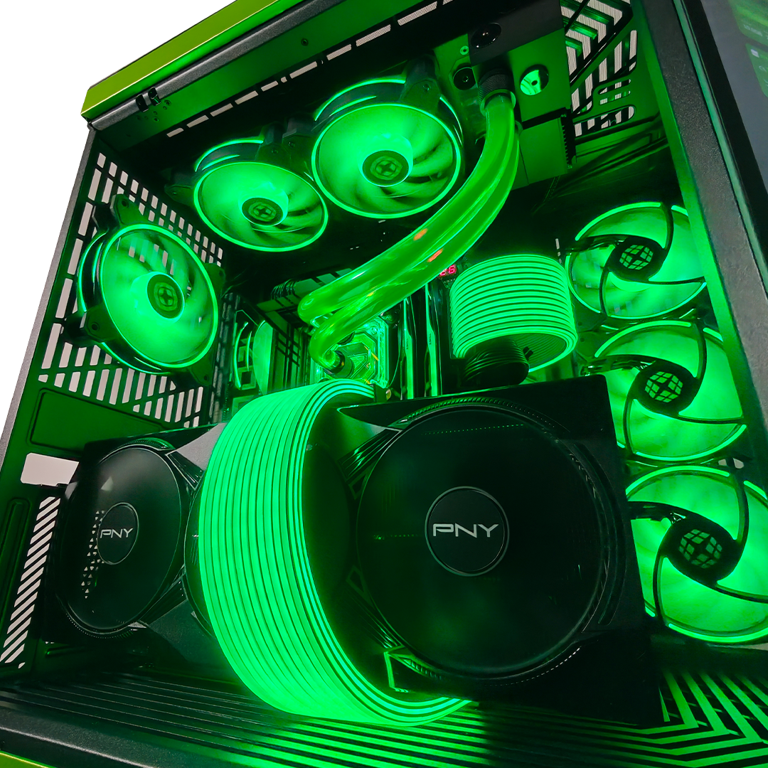 Y70 Mean Green — RTX 5090, Core Ultra 9 285K, 128GB DDR5, 4TB SSD