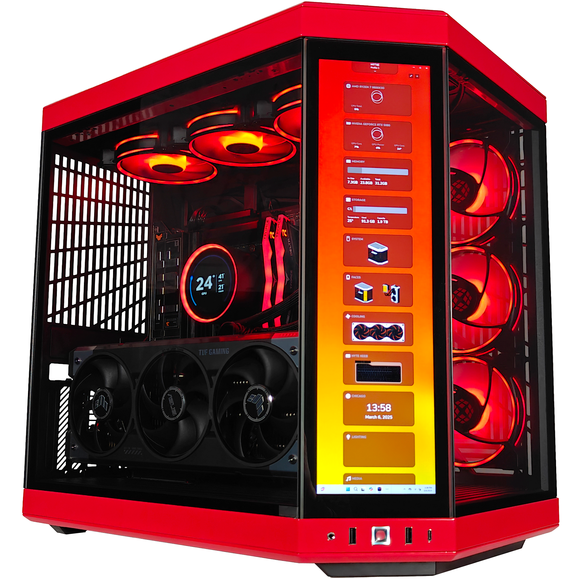 Y70 Red Eye X3D — RTX 5080, Ryzen 7 9800X3D, 32GB DDR5, 2TB SSD