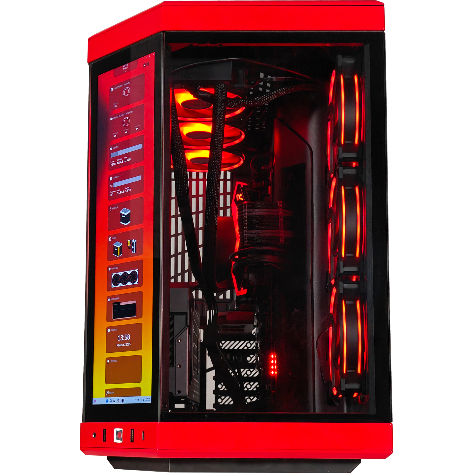 Y70 Red Eye X3D — RTX 5080, Ryzen 7 9800X3D, 32GB DDR5, 2TB SSD