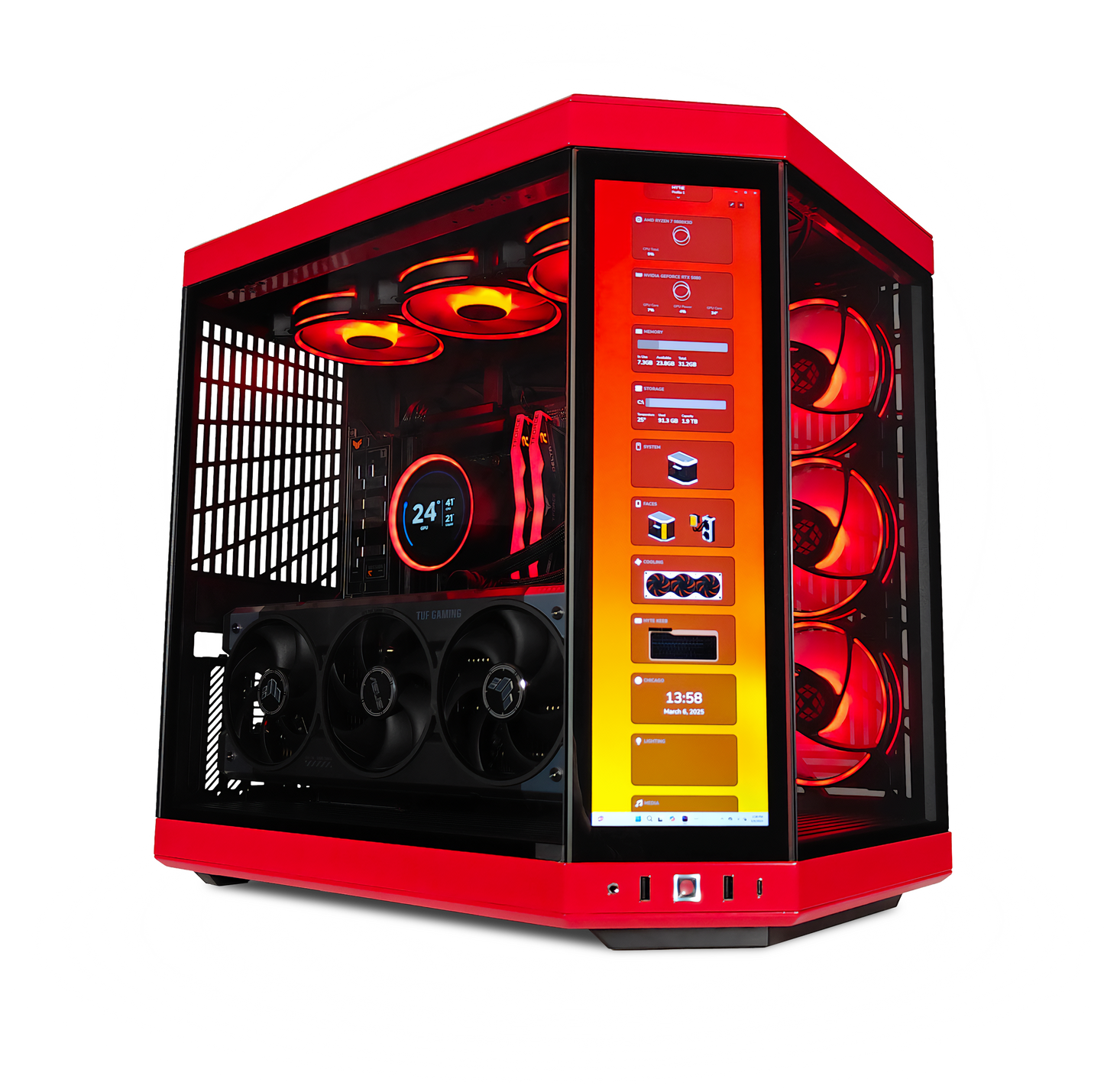 Y70 Red Eye X3D — RTX 5080, Ryzen 7 9800X3D, 32GB DDR5, 2TB SSD