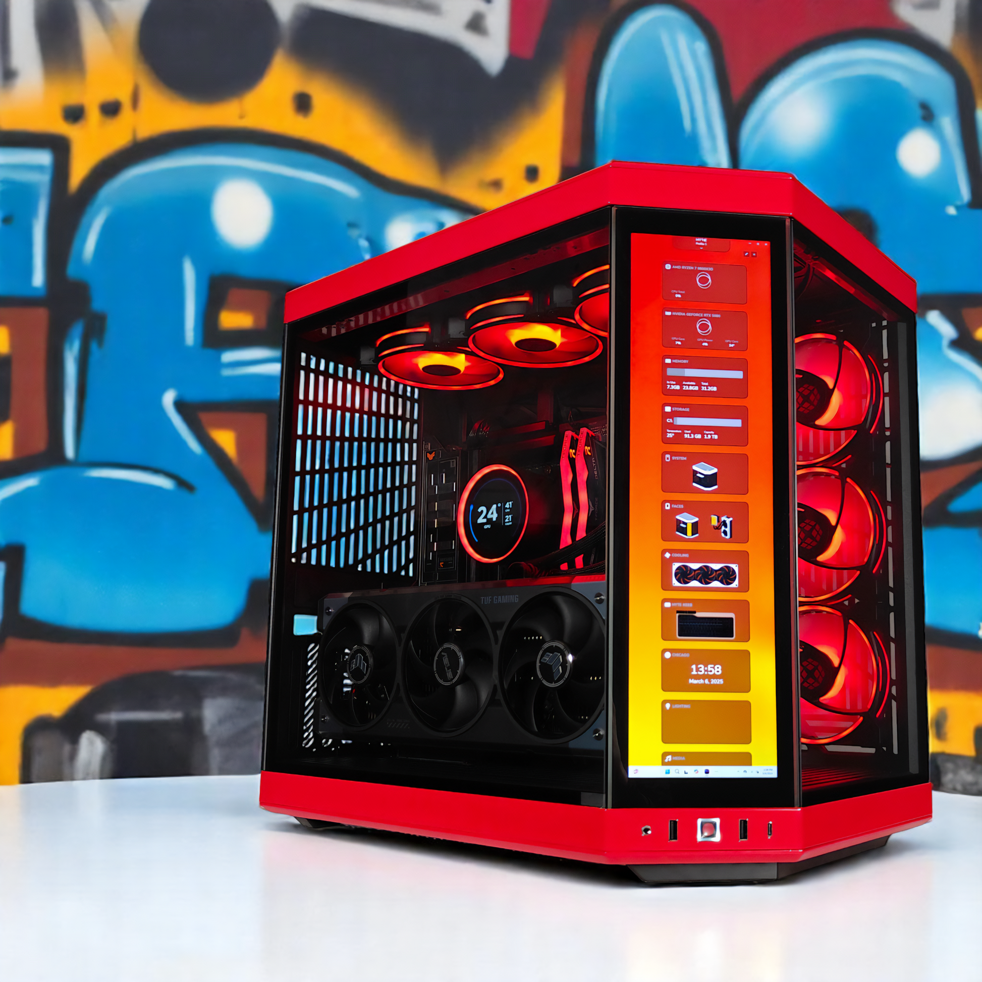 Y70 Red Eye X3D — RTX 5080, Ryzen 7 9800X3D, 32GB DDR5, 2TB SSD